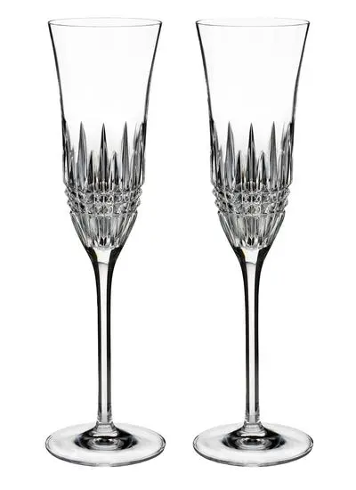 Waterford Crystal Lismore Diamond Essence Champagne Flute Set of 2
